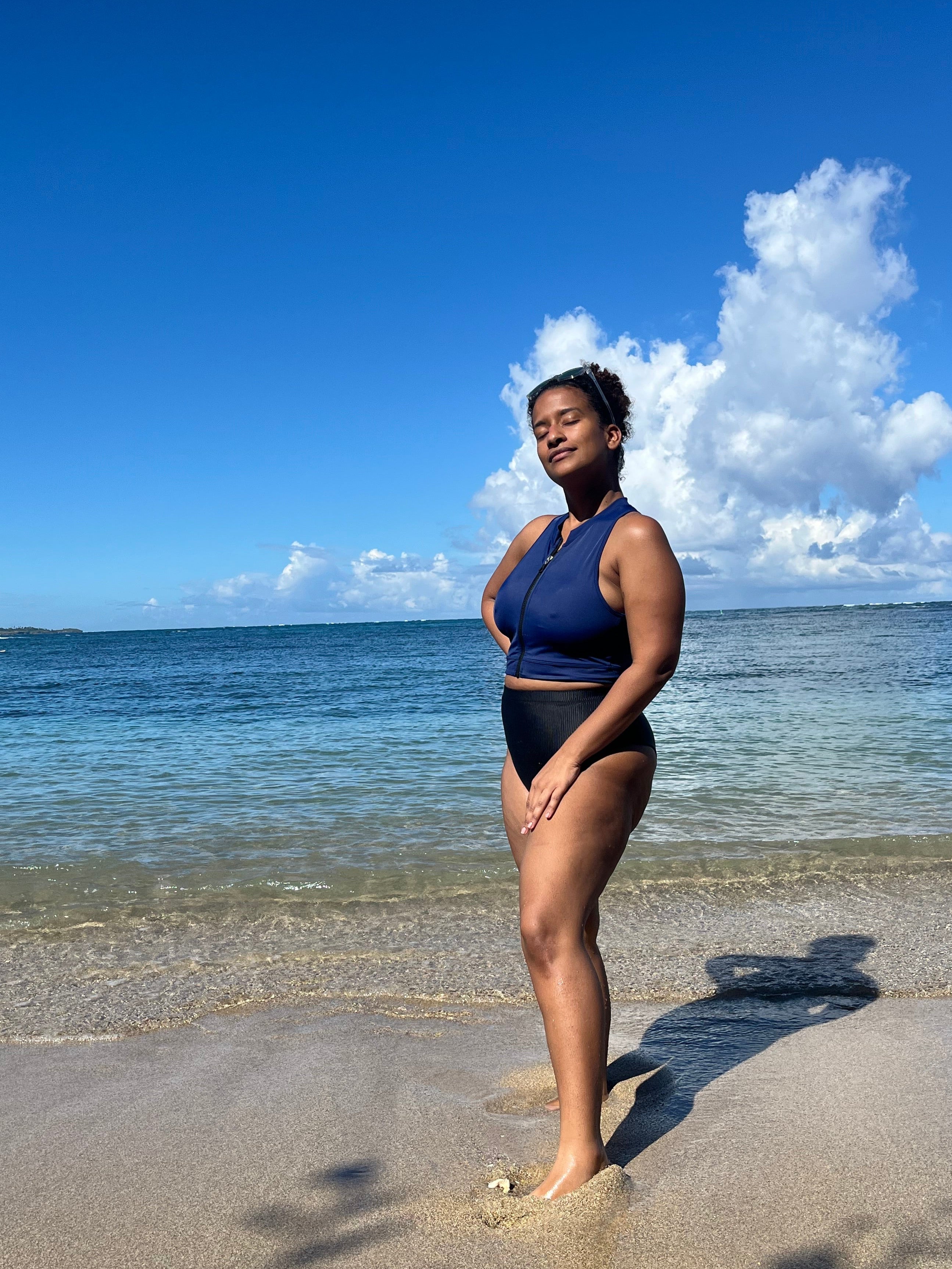 Deep Current Rashguard CropTop | Sustainable Swimwear | EcoRituals